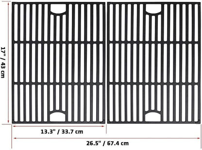 Grill Grates for Nexgrill Replacement Parts 5 Burner 720-0888N 720-0888,17 Inch Cast Iron Cooking Grate Replacement for Nexgrill 4 Burner 720-0830H 720-0830X 720-0888S 720-0783W for Nexgrill 5 Burner