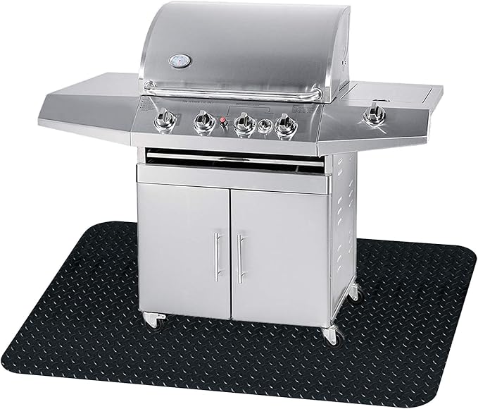 Fasmov 48 x 36 inches Grill Mat Grill and Garage Protective Mat, Protects Decks and Patios from Grease Splashes, PVC Flame Retardant Material