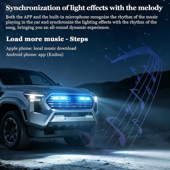 RGB Led Grills Lights for 2024 2025 2026 Toyota Tacoma Limited | amber ,white ,RGB 2025 2026 tacoma limited grille light assembly