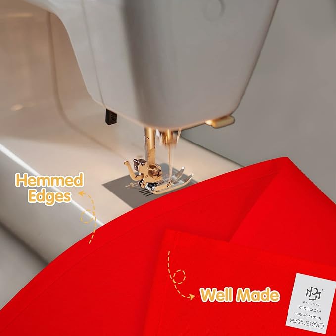 BRILLMAX 6 Pack Red Tablecloths 60x126 Inch for 8ft Rectangle Tables | 150 GSM Polyester Fabric, 15" Standard Drop, Water, Stain & Wrinkle Resistant Cloth Cover for Wedding Reception Banquet Party