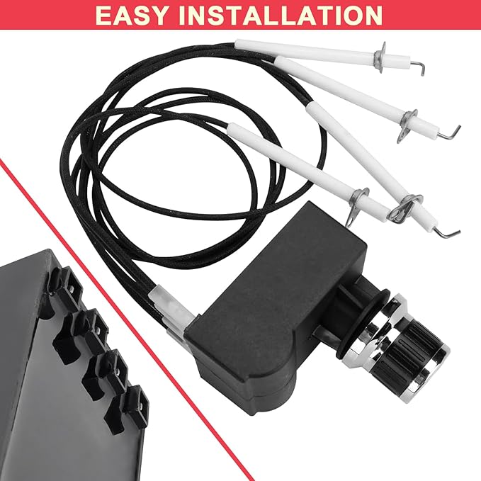Grill Igniter Kit for Blackstone 36 Inch Griddle Igniter Replacement, Updated Universal 4-Outlet Electronic Ignitor Kit for Blackstone Griddle 36 inches Accessories, AA Battery Required
