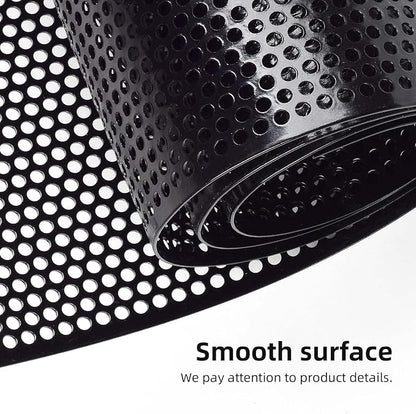 AggAuto Universal 40"x13" Car Grill Mesh 4mm Round Hole Black | Aluminum Alloy Automotive Grille Insert Bumper, One of the Most Multifunctional Shape Grids 100x33cm