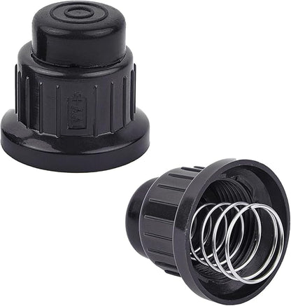 2-Pack AA Battery Push Button Igniter Caps for BBQ Spark Repair | 14.5mm x 50.5mm AA size, push button cover with steel spring for gas fire pit, grill, ignition replacement caps