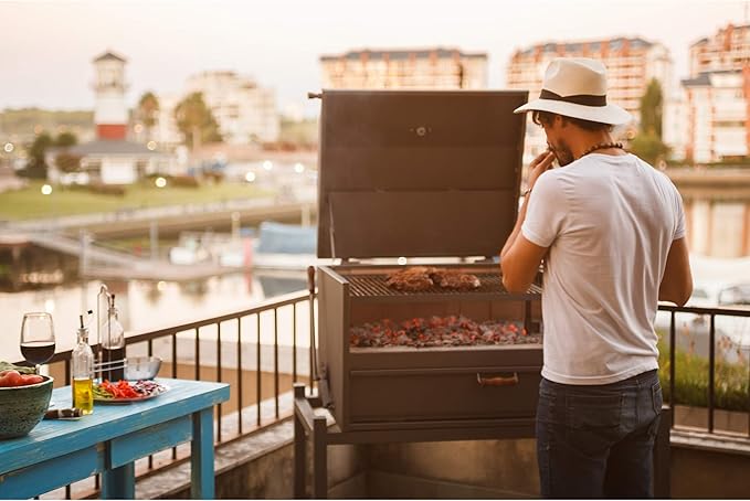 Nuke Delta02 Authentic Argentinian-Style Outdoor Cooking Charcoal Gaucho Santa Maria Grill, 40 Inch, Black
