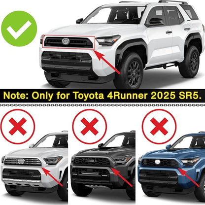 4pc Smoked Housing Amber LED Front Centra Grille Lights DRL Feature Kit for Toyota 4runner 2025 SR5,OEM Grill Led Grill Light for 4Runner Accessories（Only for SR5）（Smoked）