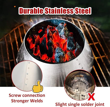 BBQ Whirlpool for Weber 22 Kettle Grill Accessories, Stainless Steel Whirlpool Charcoal Grill Accessories Fit Weber Kettle WSM Smoker,L&XL Big Green Egg Grills,Kamado Joe Big Joe