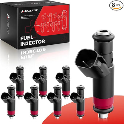 Fuel Injectors Set of 8, Compatible with Chrysler Aspen 2007-2008, Dodge Durango 2004-2009 Ram 1500 2004-2008, Ram 2500 2004-2008, Ram 3500 2004-2008-v8 5.7L Replace Part RL032713AB