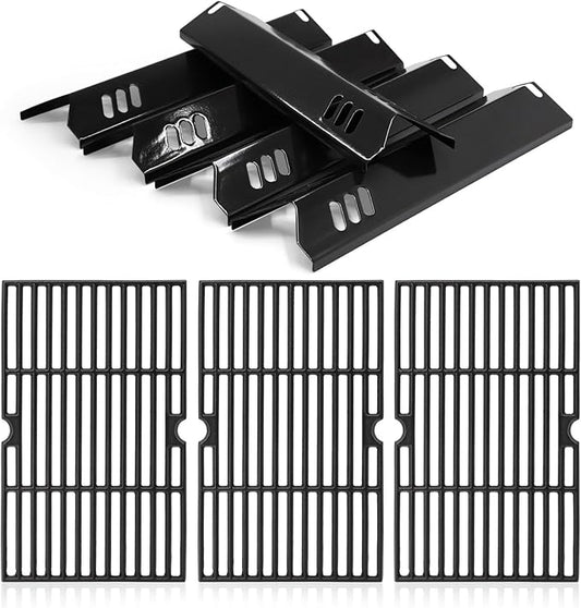 Criditpid Grill Replacement Parts for Dyna Glo DGF510SBP, DGF510SSP, DGF493PNP-D, Backyard Grill BH13-101-099-01, BH15-101-099-02, Uniflame GBC1059WB. Grill Grates, Heat Plate for Dyna-Glo Grill Parts