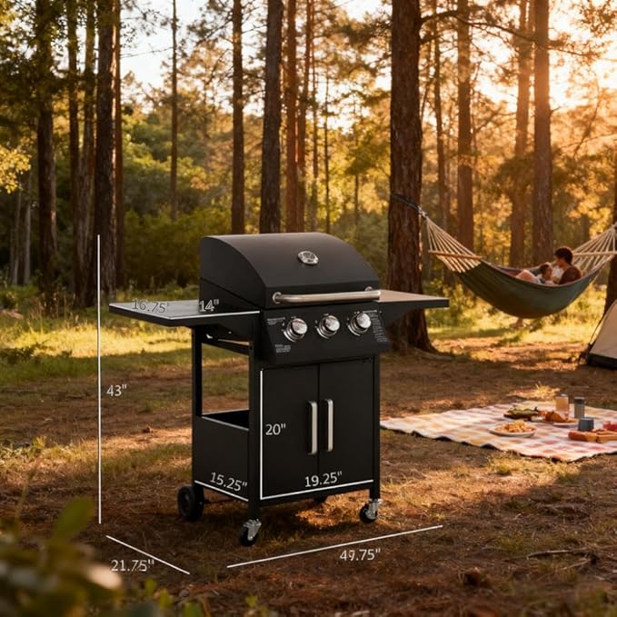 Portable Charcoal Grill with Wheels, Outdoor BBQ Grill & Smoker Combo, Large Camping Charcoal Grills for Backyard, Asador de Carbon con Ruedas, Parrilla de Carbon Portatil,A8