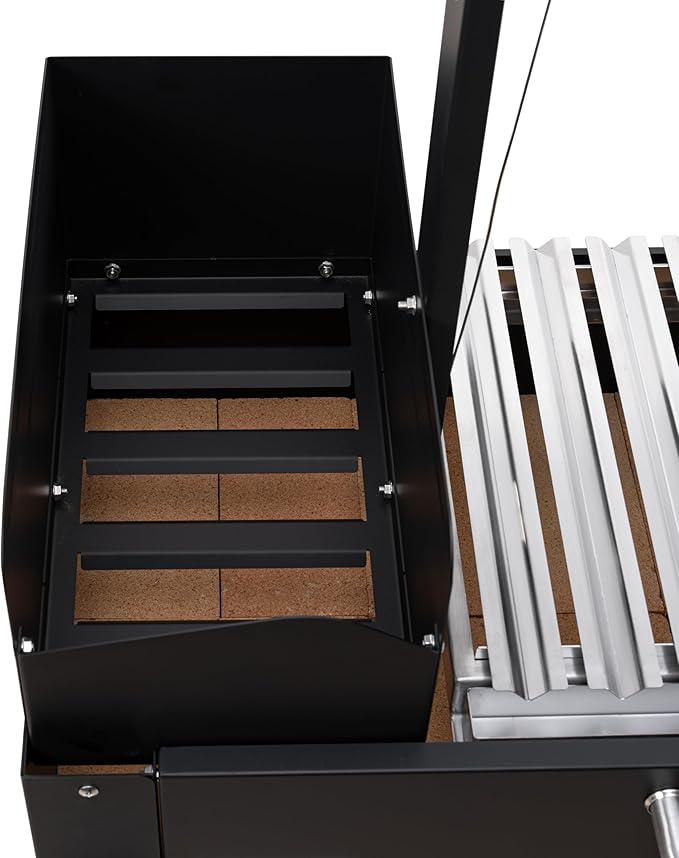 KoolMore 54 in. Charcoal BBQ Grill, Santa Maria Argentine Outdoor Grill with Interchangeable V Grates, Large Barbecue Grill for Outdoor Cooking, Black