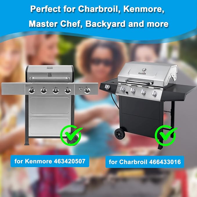 LS'BABQ Grill Replacement Parts for Charbroil 463436213, 463436214, 463440109, 463441312, 461442114, Master Chef 85-3100-2, 85-3101-0, Thermos 461442114, Cooking Grate and Heat Plate Tent Repair Kit