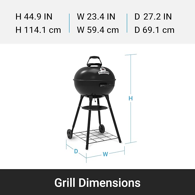 Broil King 401010 Kettle 22.5-IN Charcoal Grill in Black