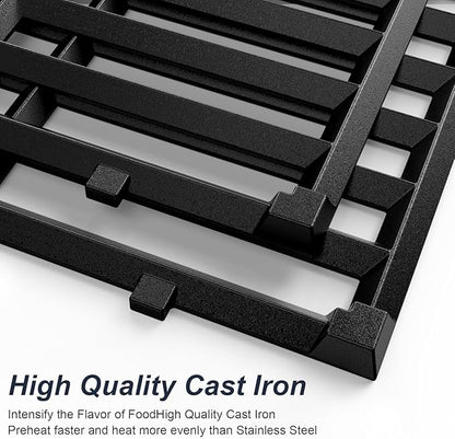 Grill Grates for Nexgrill Replacement Parts 5 Burner 720-0888N 720-0888,17 Inch Cast Iron Cooking Grate Replacement for Nexgrill 4 Burner 720-0830H 720-0830X 720-0888S 720-0783W for Nexgrill 5 Burner