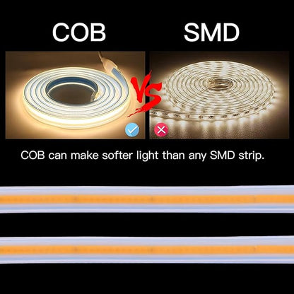 3000K LED Light Strip AC 110V 1M Waterproof Lights 110 Volt Plug-in COB LED Strip Lights 1 Meter Warm White for Outdoor Indoor Kitchen Under Cabinet Lighting (Warm White, 3.28ft)