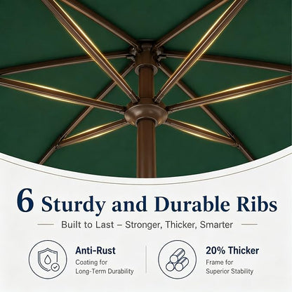 7.5ft Patio Umbrella, Outdoor Table Market Umbrella with Smooth Crank Lift, 6 Windproof Fiberglass Ribs, UPF50+ UV Protection for Deck, Pool, Garden and Backyard