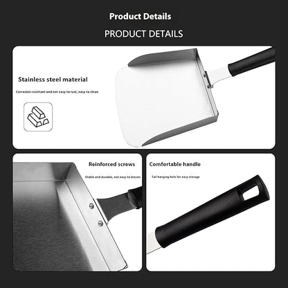 Professional Stainless Steel BBQ Spatula, 15.35 x 7.72 x 7.36 Inch, Detachable Grill Turner with Long Handle, Duty for Outdoor Grilling，food transfer spatula, detachable, easy to clean