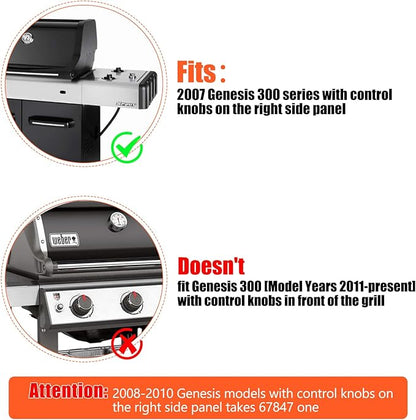 QuliMetal 67726 Igniter Kit for Weber Genesis 300 Series Grills with Side-Controls (2007), Battery Igniter Kit for Genesis E/S-310 E/S-320 with Metal Spark Box