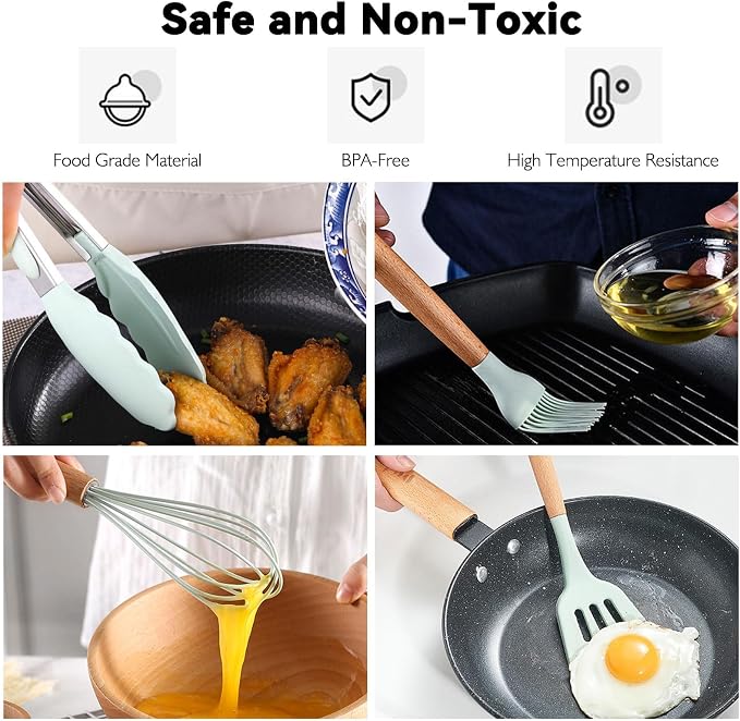 Camping Cooking Utensils Set, Silicone Cookware for Travel BBQ