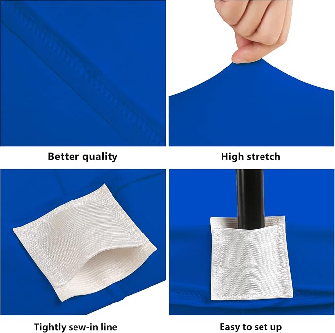 BDDC 8ft Stretch Spandex Fitted Table Cloth for 8 Foot Tables | GRS-Certified Eco-Friendly Fabric, Elastic Fit Rectangle Tablecloth, Washable, Wrinkle-Free, For Events & Parties