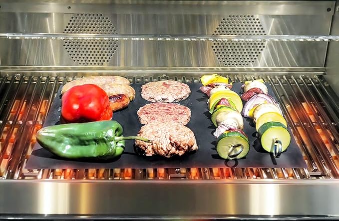 G & F Products 100% Non-Stick BBQ Grill Mat, 5 Pieces, Temperature Resistant -100F to +500F, Reusable and Dishwasher Safe