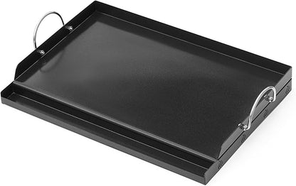 onlyfire Universal BBQ Griddle with Handles for Most Grills, 18" x 12.5" | Ceramic Coated Non-stick Flat Top Griddle for Outdoor Cooking