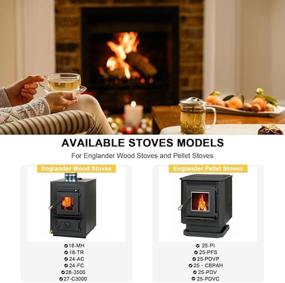 AC-DGKC Stove Door Gasket Rope for Englander Pellet Stoves 25-PDVC, 25-PDV, 55‐SHPCBPAH and Englander Wood Stoves 28-3500, 18-MH, 24-AC, 3/4'' x 7FT Graphite Impregnated Fiberglass Seal Rope.