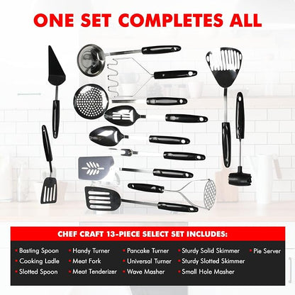 Chef Craft 13 Piece Select Stainless Steel Kitchen Tool Set