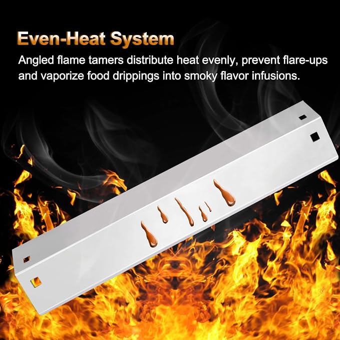 Heat Plates Replacement Parts for Char Griller 5050 5650 3001 E3001 3072 5072 3070 Grills, 3-Pack Stainless Steel Flame Shields for Chargriller 5050 5650 Char Griller 100001 Replacement Part