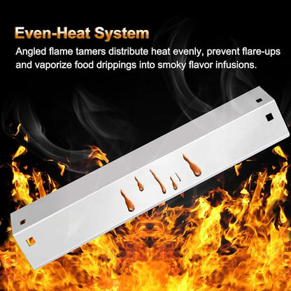 Heat Plates Replacement Parts for Char Griller 5050 5650 3001 E3001 3072 5072 3070 Grills, 3-Pack Stainless Steel Flame Shields for Chargriller 5050 5650 Char Griller 100001 Replacement Part