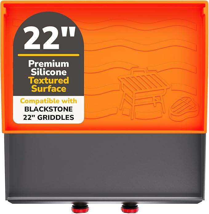 22" Silicone Griddle Mat for Blackstone, Upgraded Full-Coverage Griddle Protector for Flat Top Grill, Heavy Duty Food-Grade Silicone Grill Mat, Protective Griddle Cover for Dirt, Rust & Debris