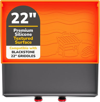 22" Silicone Griddle Mat for Blackstone, Upgraded Full-Coverage Griddle Protector for Flat Top Grill, Heavy Duty Food-Grade Silicone Grill Mat, Protective Griddle Cover for Dirt, Rust & Debris