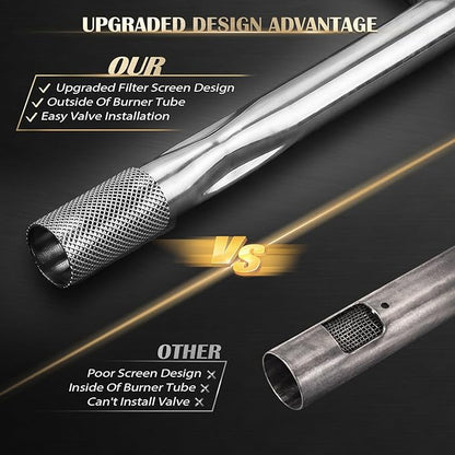 QuliMetal 41862 Grill Burner for Weber Q2200, Q2000, Q220, Q200 Grills, 396000, 396001, 396002, 566002, 53060001, 54060001, 304 Stainless Steel Q2000 Burner Tube Part for 69956, 20.5"