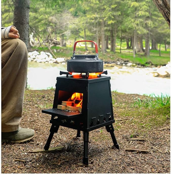 Portable Charcoal Grill for Camping BBQ Grills Outdoor Barbecue Grill, Household Charcoal Baking Pan Oven Fire Pit, Heavy-Duty Iron Stove for Backyard Party,A-1
