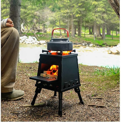 Portable Charcoal Grill for Camping BBQ Grills Outdoor Barbecue Grill, Household Charcoal Baking Pan Oven Fire Pit, Heavy-Duty Iron Stove for Backyard Party,A-1