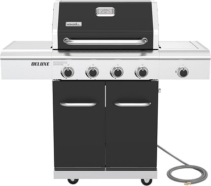 Nexgrill 4-Burner Natural Gas Grill with Side Burner and Griddle Insert, 627 SQ In Total Cooking Space, 59,000 BTUs Output, BBQ Grill Perfect for Outdoor Gatherings - 730-0958HE