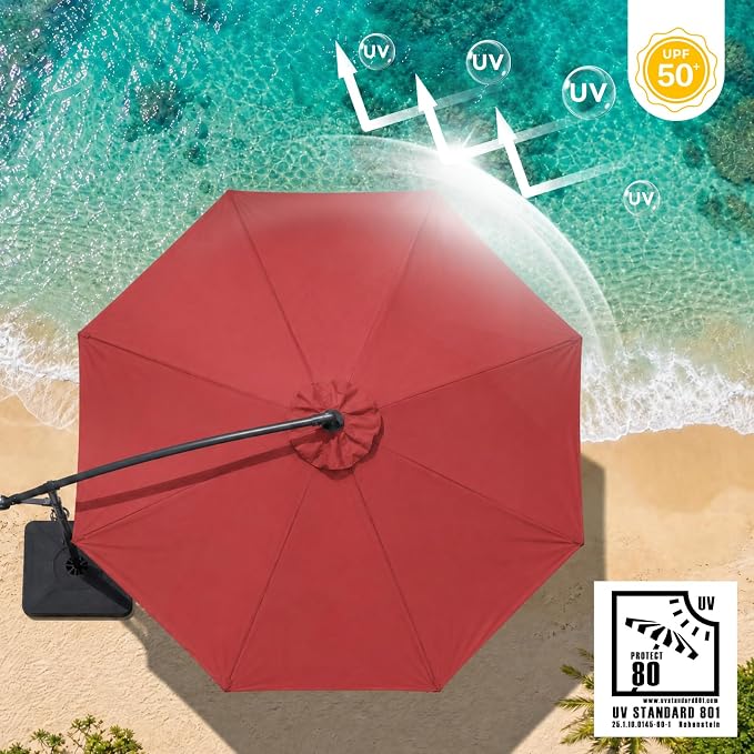 COWVIE Umbrella Canopy Replacement for 8 Ribs Patio Umbrella, Outdoor Table Parasol Replacement for Yard, Canopy Only
