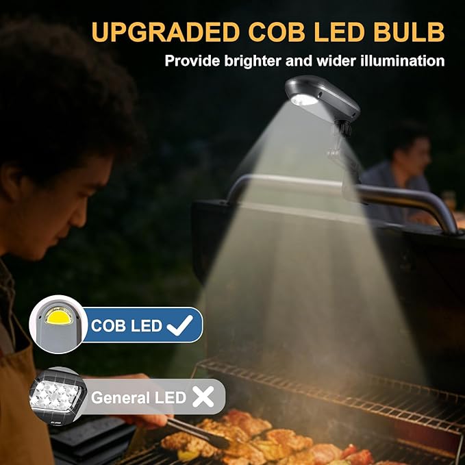 Grill Light for Outdoor, Fathers Day Dad Gifts for Men, Rechargeable Automatic On/Off Tilt Sensor BBQ Light for Blackstone Griddle Weber Grill, 360° Adjustable Universal Bracket, Grilling Accessories