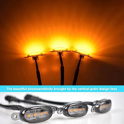 3X Front Grill Lights for Grilles 10-14 & 17-21 Smoked Lens Yellow LED Parking/Running