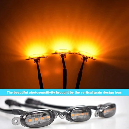 3X Front Grill Lights for Grilles 10-14 & 17-21 Smoked Lens Yellow LED Parking/Running