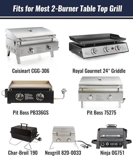 NUPICK 24 Inch Table Top Grill Cover for Cuisinart CGG-306, Pit Boss 75275/PB100P1, Royal Gourmet 24" Griddle, Nexgrill 820-0033, Most 2-Burner Portable Grills, Small Grill Cover