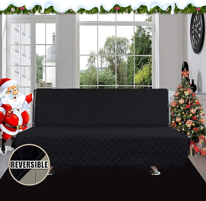 Easy-Going Reversible Couch Cover, Large Futon Sofa, Black/Beige | Machine Washable Slipcover For Dogs, Water Resistant Furniture Mat For Living Room, Non-Slip Sofa Cover, Pet Friendly