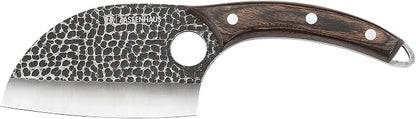 Zassenhaus Keeper Chef's Knife 9.8-inch, Handmade Blade Steel with Hole, Pakka Wood Handle with Leather Sheath, for Kitchen or Outdoor Chef's, Boning, Chopping Knife