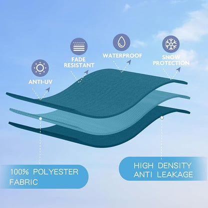 GREEN PARTY 13 ft Outdoor Patio Umbrella, Large Rectangular Table Umbrellas | Double-Sided, UV & Fade Resistant Canopy for Deck Poolside Garden Backyard, Market Umbrella with Crank & 1.5" Pole, Cerulean