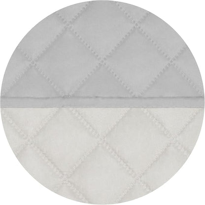 PureFit Reversible Quilted Couch Covers for Dogs Loveseat Sofa Cover 46.5” | Light Gray/Ivory, Water Resistant Couch Protector, Washable Pet Couch Cover with Non Slip and Elastic Straps For Kids