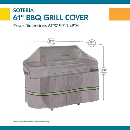 DUCKCOVERS Soteria Waterproof 59 Inch BBQ Grill Cover