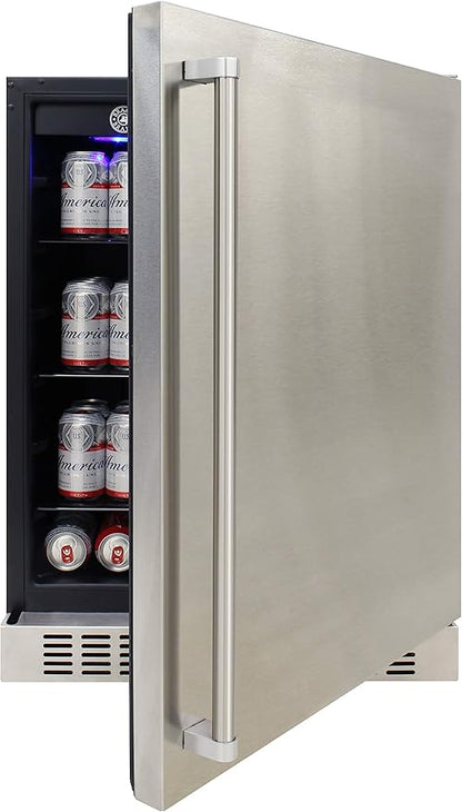 BRAMA Outdoor Refrigerator Built-In or Freestanding with Automatic Defrost, LED Display and Control Panel