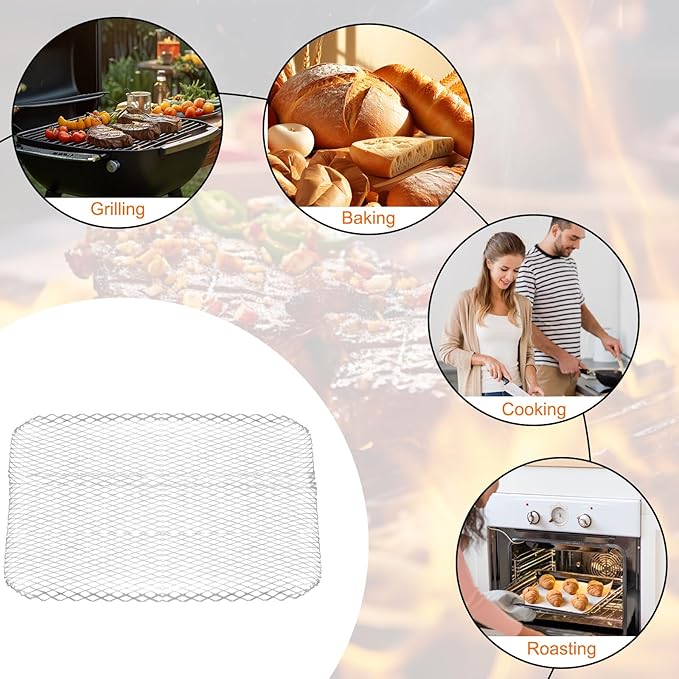 10 Pack BBQ Grill Mesh Mat,Mesh Baking Tray,Grill Mesh,Disposable Barbecue Padding for Outdoor Barbecues (10 Pack)