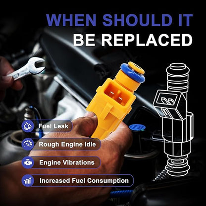 HiSport Fuel Injectors 0280155900 6PCS Replacement For Explorer Mercury Mountaineer 4.0L 1999 2000 2001
