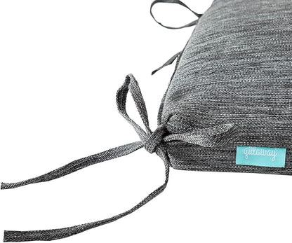 QILLOWAY Outdoor Indoor Chair Pads,Seat Cushions, Square Foam Dining Chair Patio Cushion Set of 4, All Weather, 17" Lx17 Wx3 D (Charcoal Grey/Black)