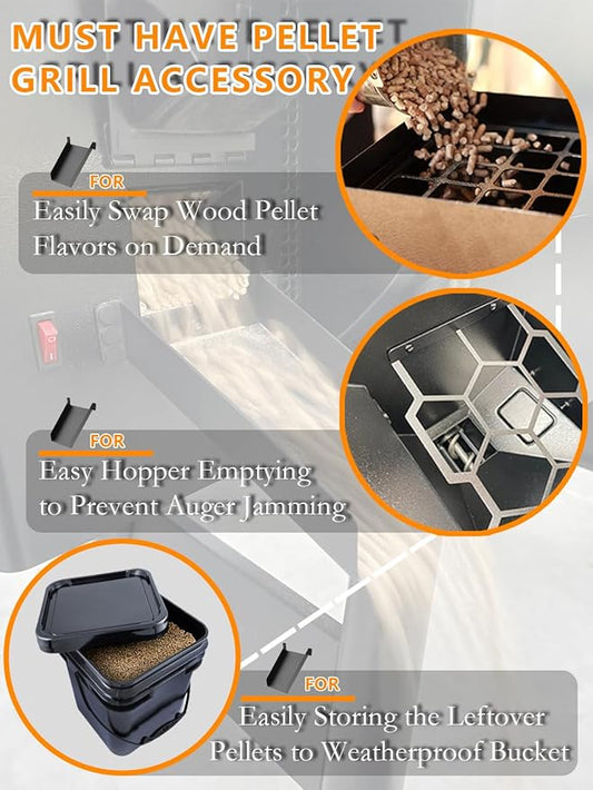 Pellet Smoker Magnetic Helper Chute: Effortless Pellet Collection, Accessories for Traeger and Pit Boss Grill, Magnetic Pellet Slide for Emptying Pellet Grill Hoppers